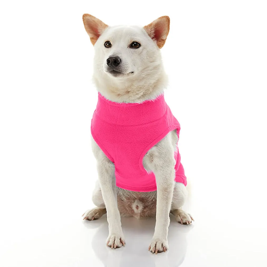 zip-up fleece vest - pink