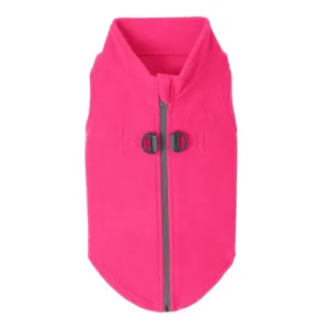 zip-up fleece vest - pink